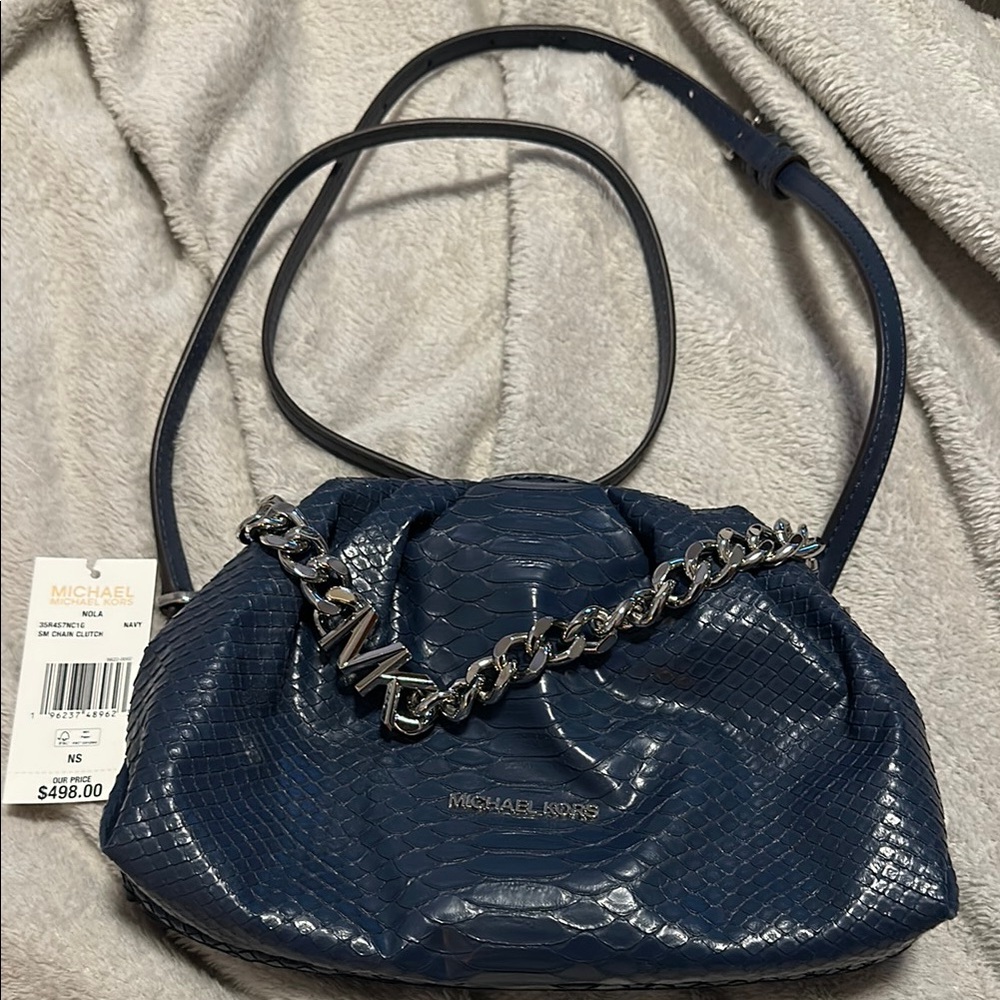 Navy NOLA Michael Kors clutch AND crossbody. New.